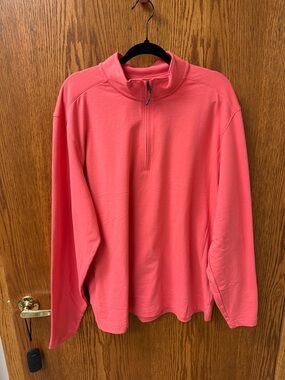 Men's Coral Quarter-Zip Pullover Sweater